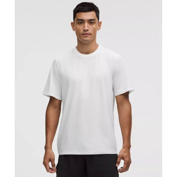 UV-Protective Striped Mesh Tennis T-Shirt - White - Picture 1 of 5